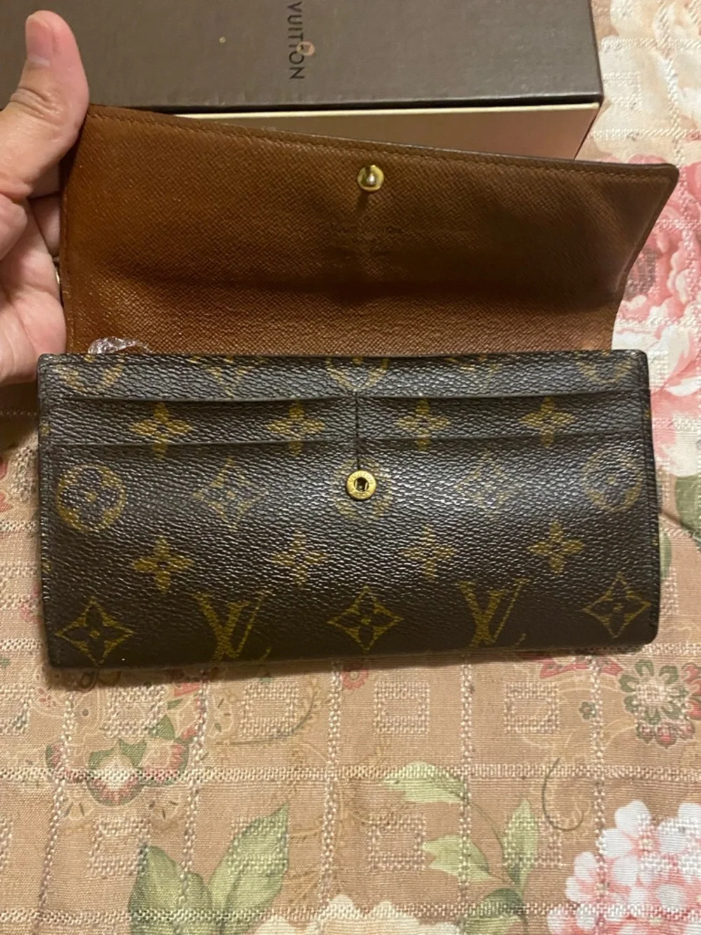 Louis Vuitton Monogram Continental Wallet in Brown and Gold - Picture 3 of 14